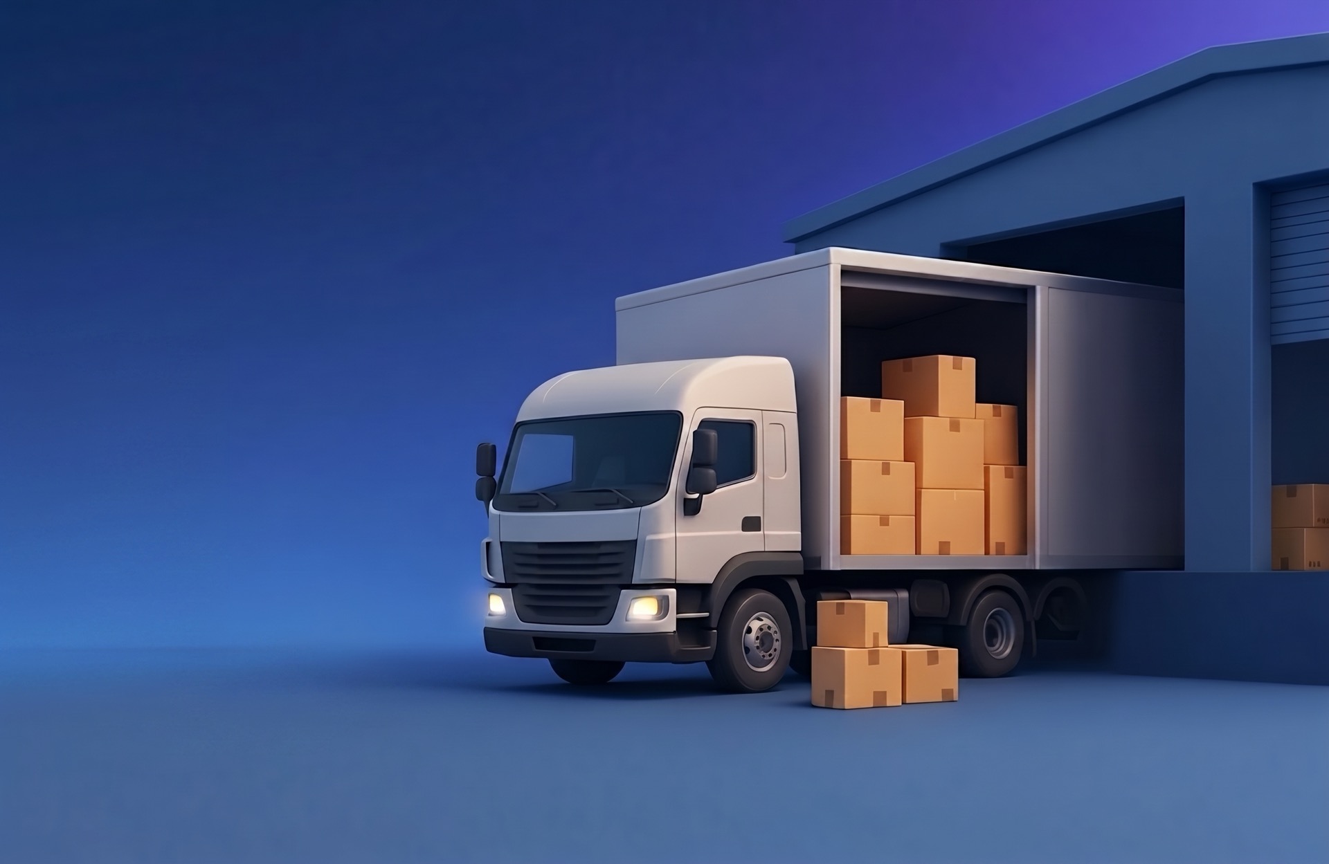 ShipDash delivery truck being loaded with packages at the Grandmoor Mississauga facility